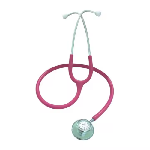 Adult Dual Head Stethoscope With Horologe (silver chestpiece & colorful tubing)
