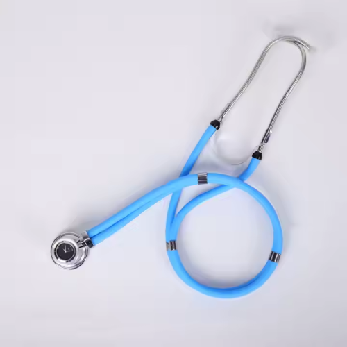 Adult Dual Head Stethoscope With Horologe (silver chestpiece & colorful tubing) - Image 2