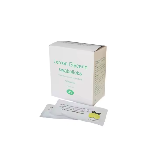 Lemon Glycerine Swabstick (Solution of water, glycerine, citric acid lemon flavouring, sodium benzoate 0.1%))