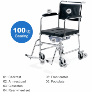Steel Commode Wheel Chair