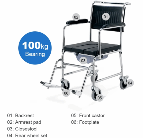 Steel Commode Wheel Chair