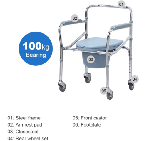 Steel Commode WheelChair - Image 2